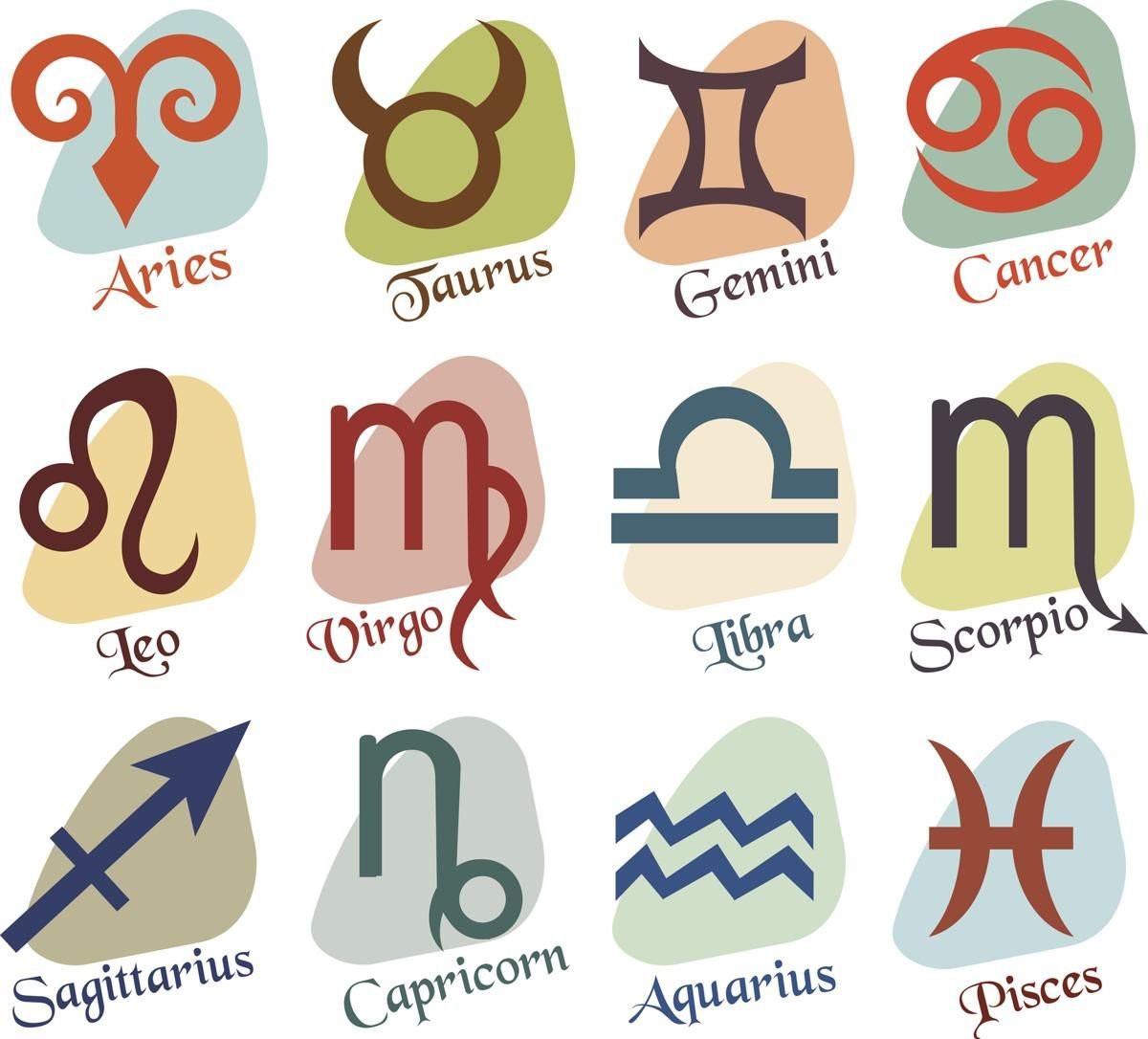 Zodiac signs and their symbols