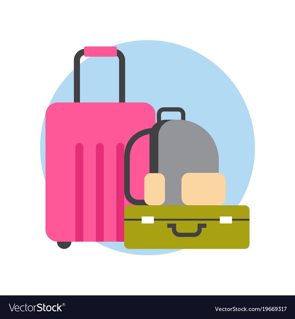 Чемоданы в отеле иллюстрация