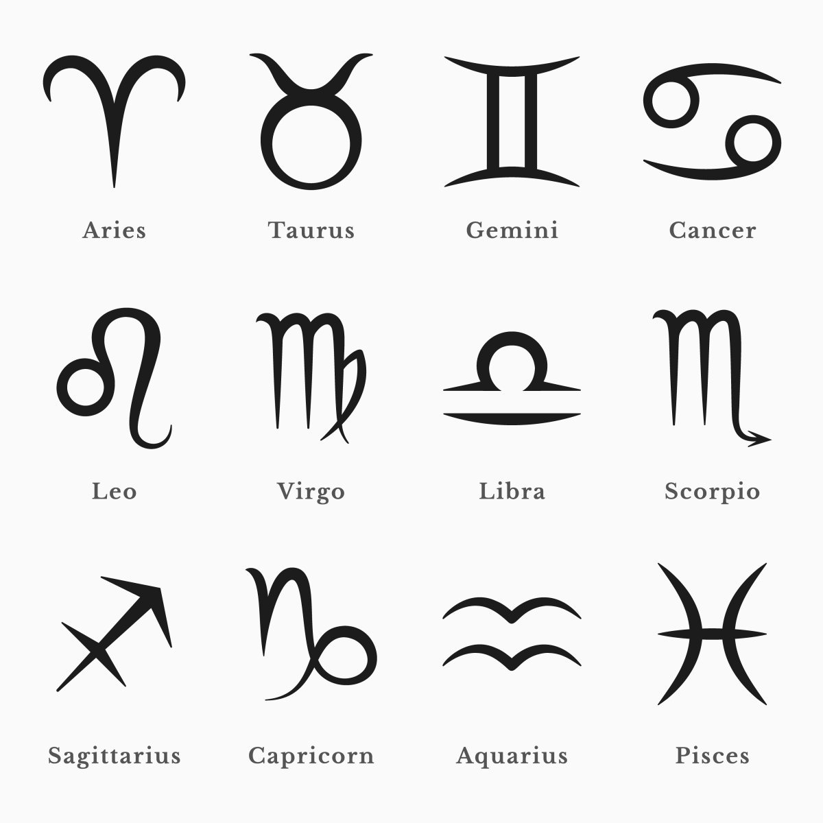 Маленькие тату знаки зодиака