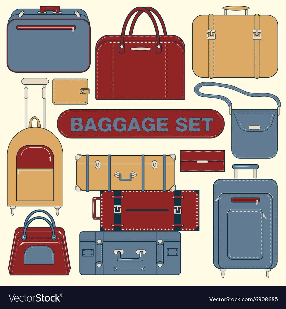 Чемодан вид сверху вектор