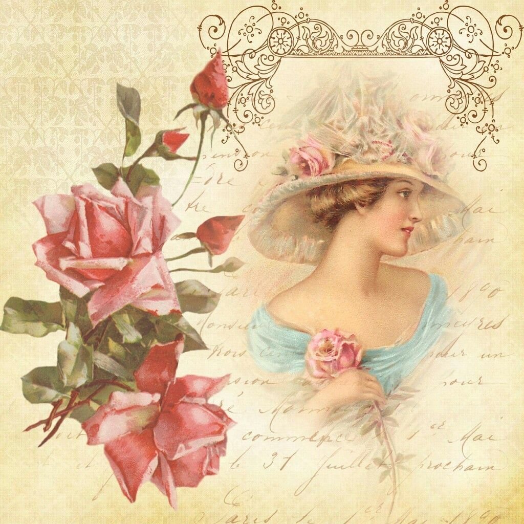 Винтажные дамы для декупажа