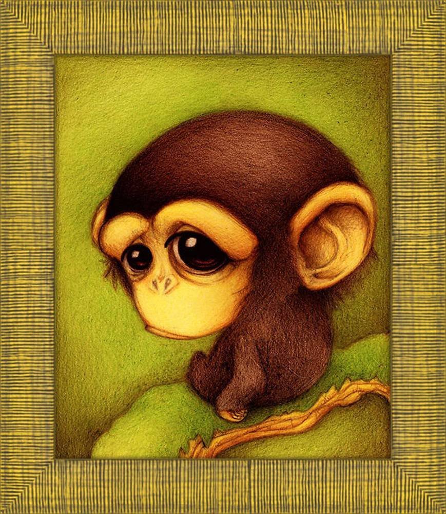 Эскиз маленькой обезьянки