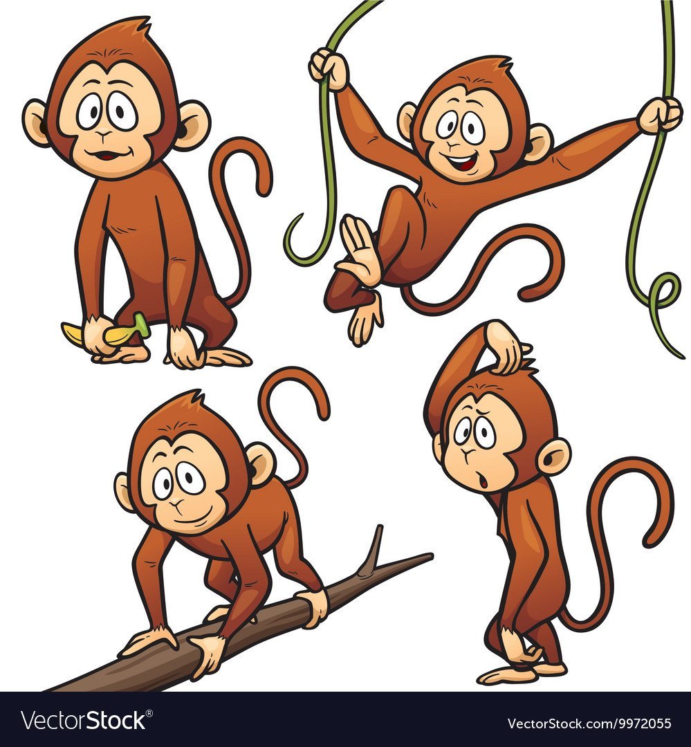 Обезьяны в различных позах