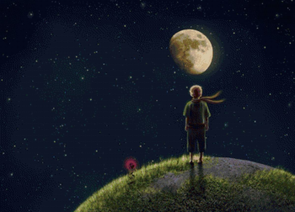 Маленький принц сидит