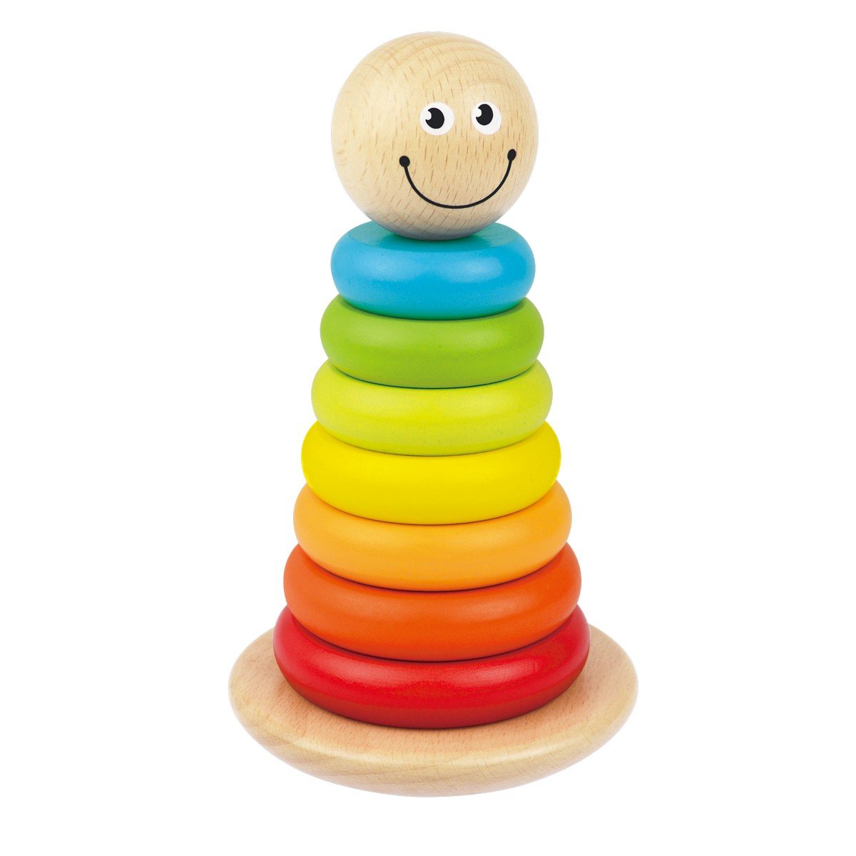 Детская пирамидка из колец из дерева