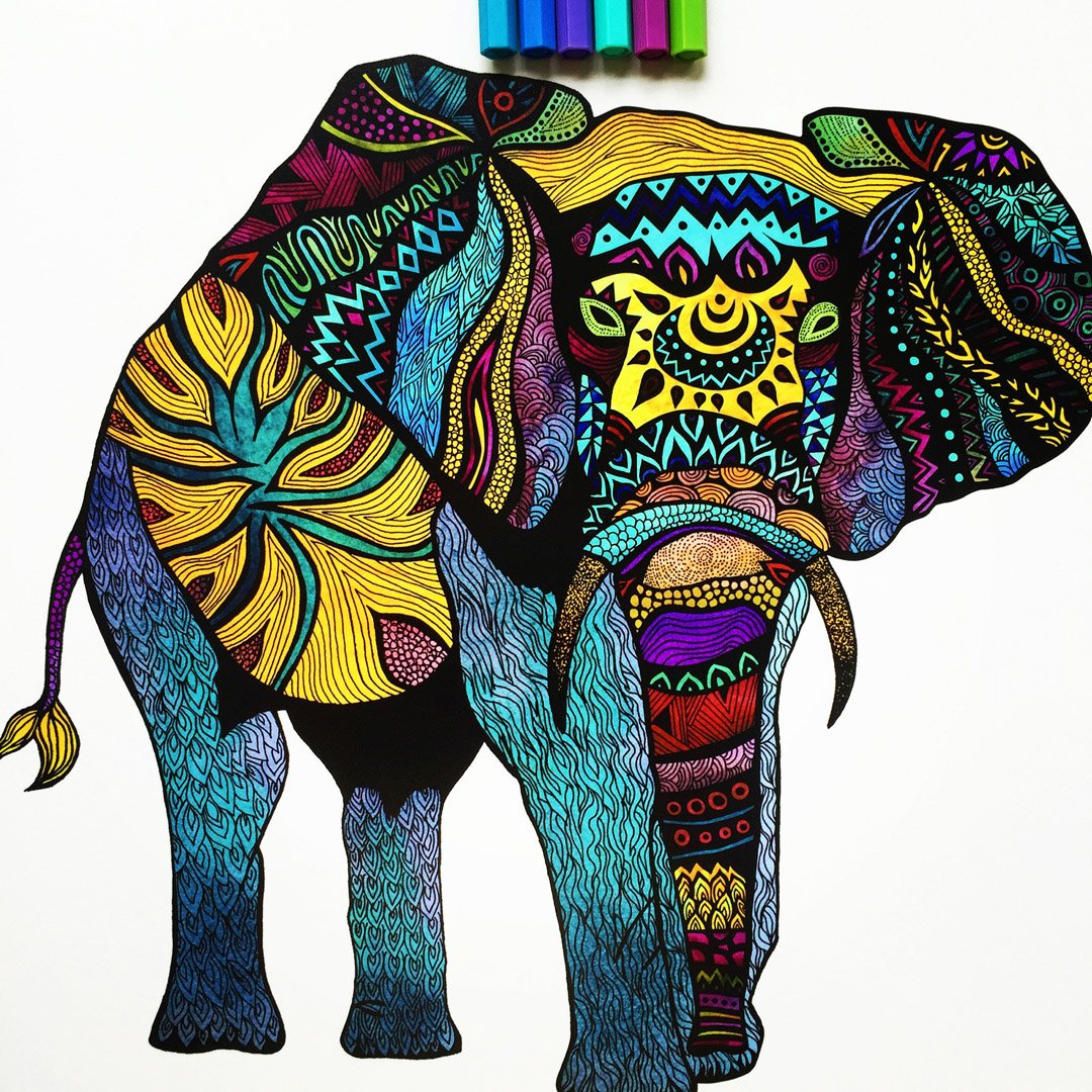Индийский орнамент слоны
