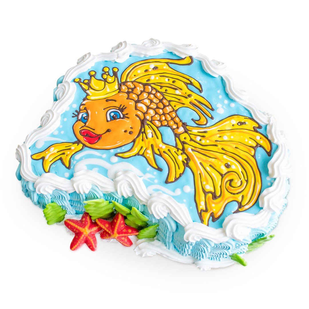 Кремовый торт рыба для рыбака