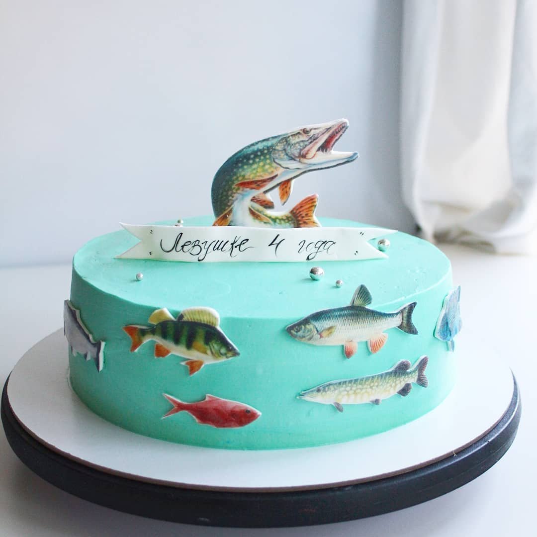 Торт аквариум с рыбками