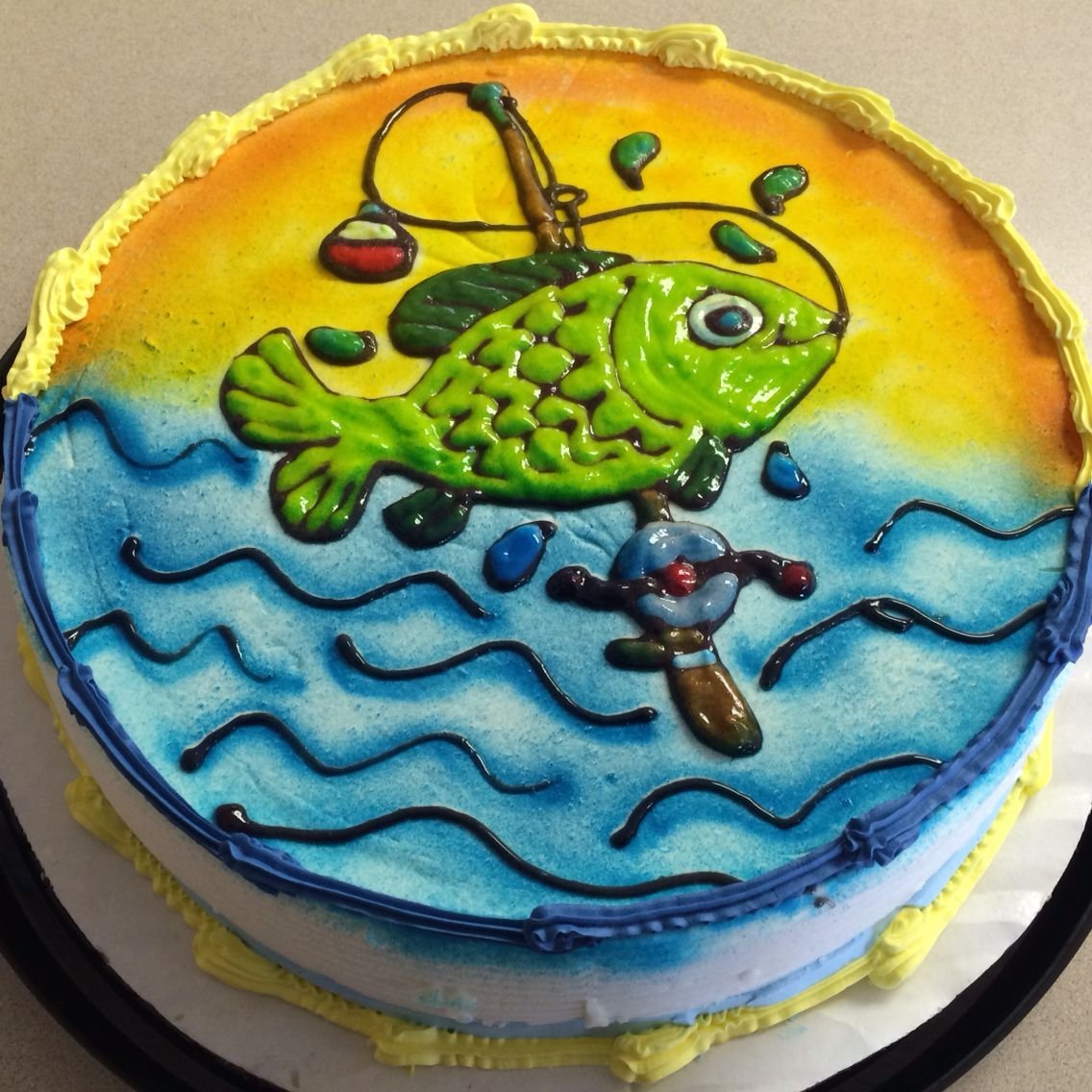 Тортик в виде рыбалки