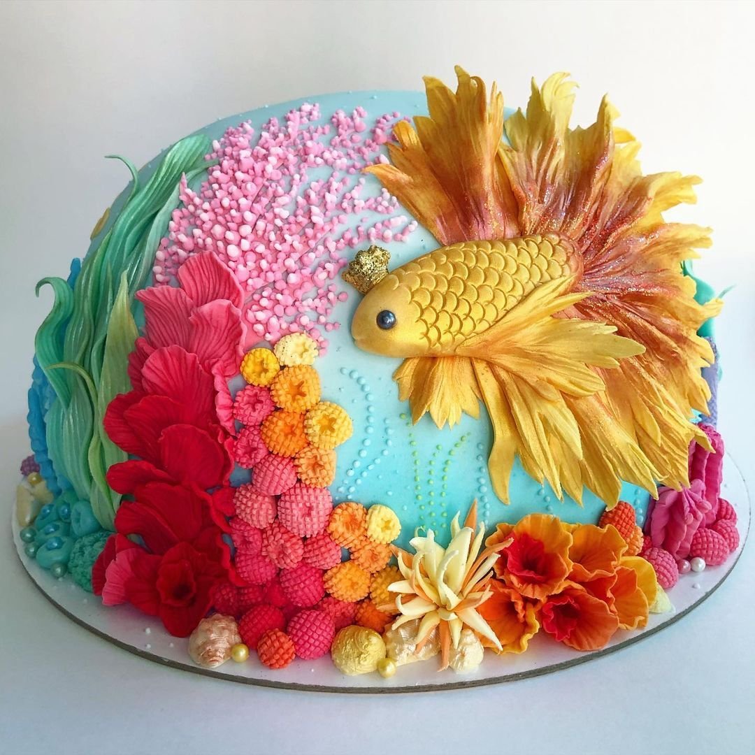 Торт рыба на день рождения