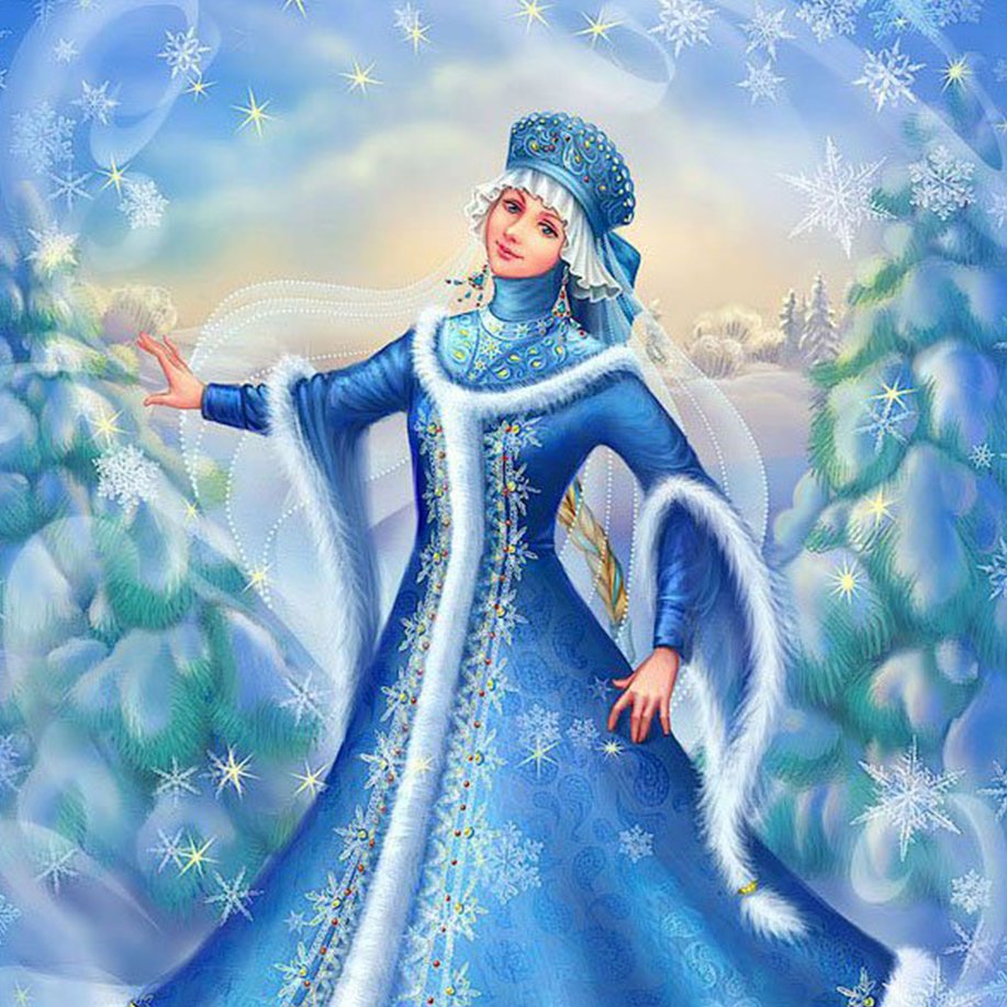 Новогодние Рисованные девушки