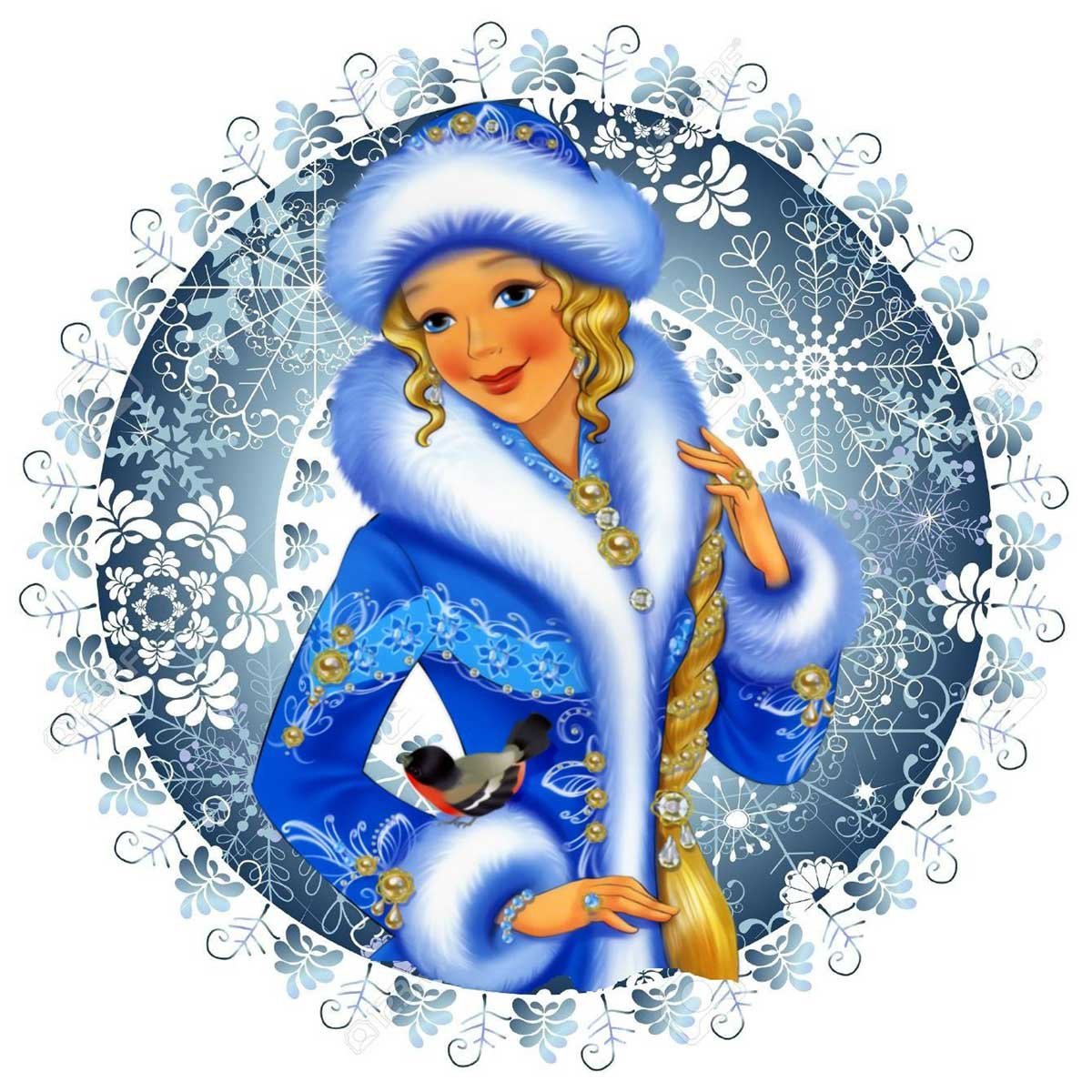 Снегурочка катается на коньках