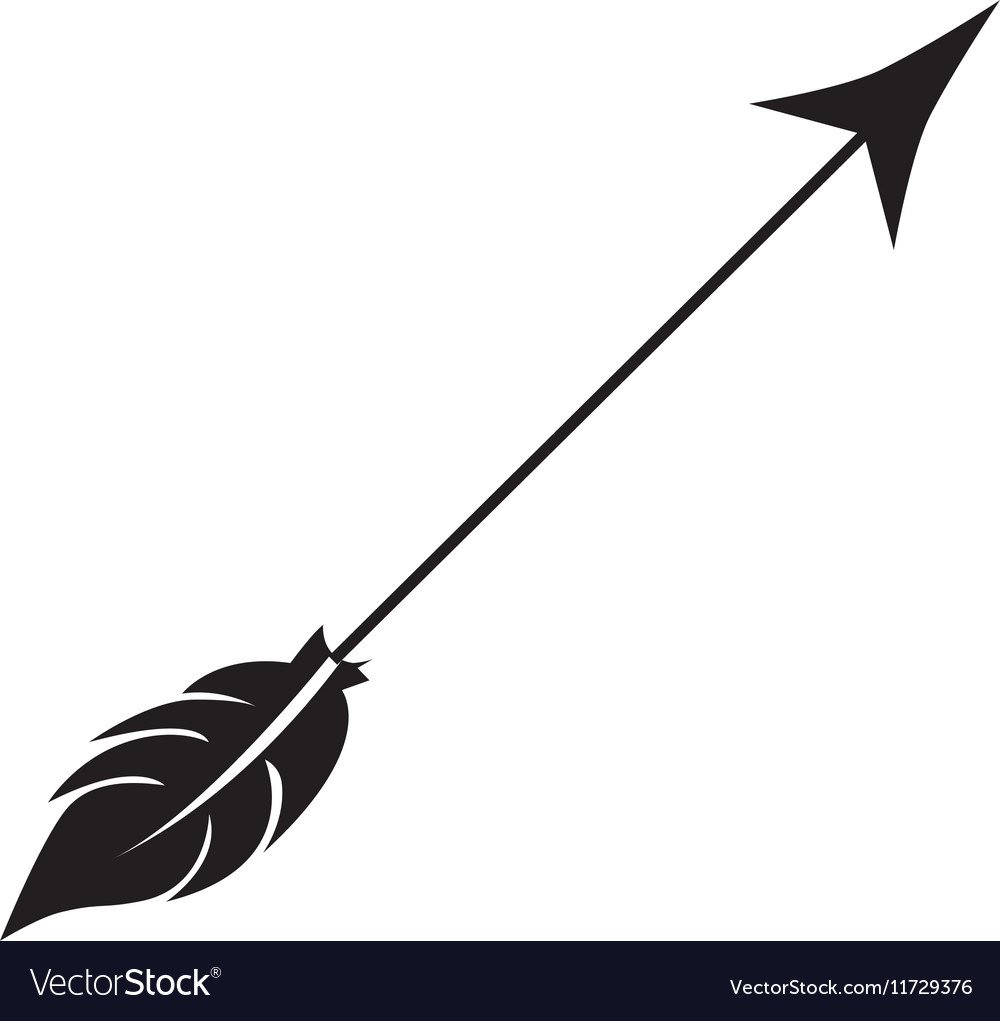 Белая стрела на черном фоне