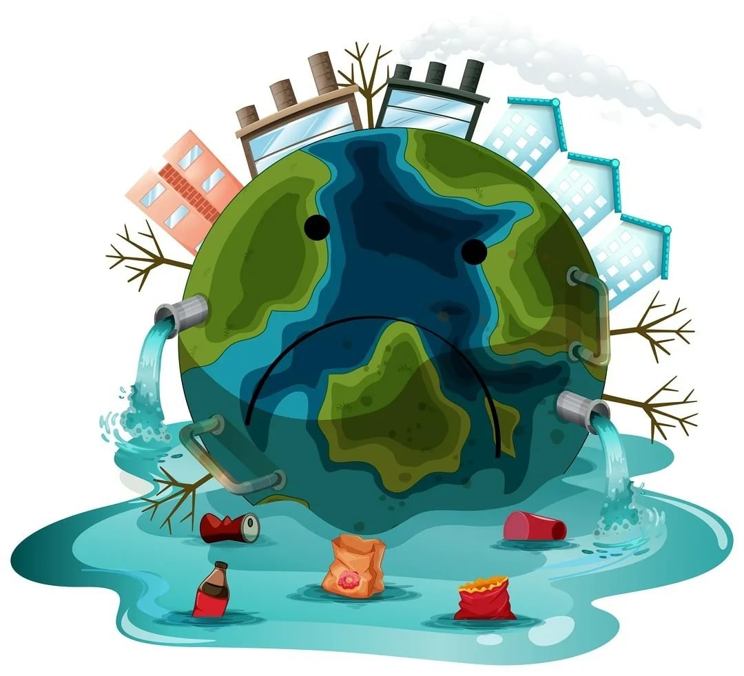 Плакат о земле и мусоре