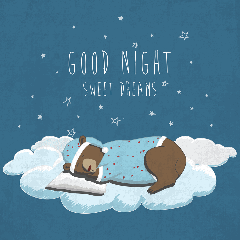 Стильная открытка спокойной ночи