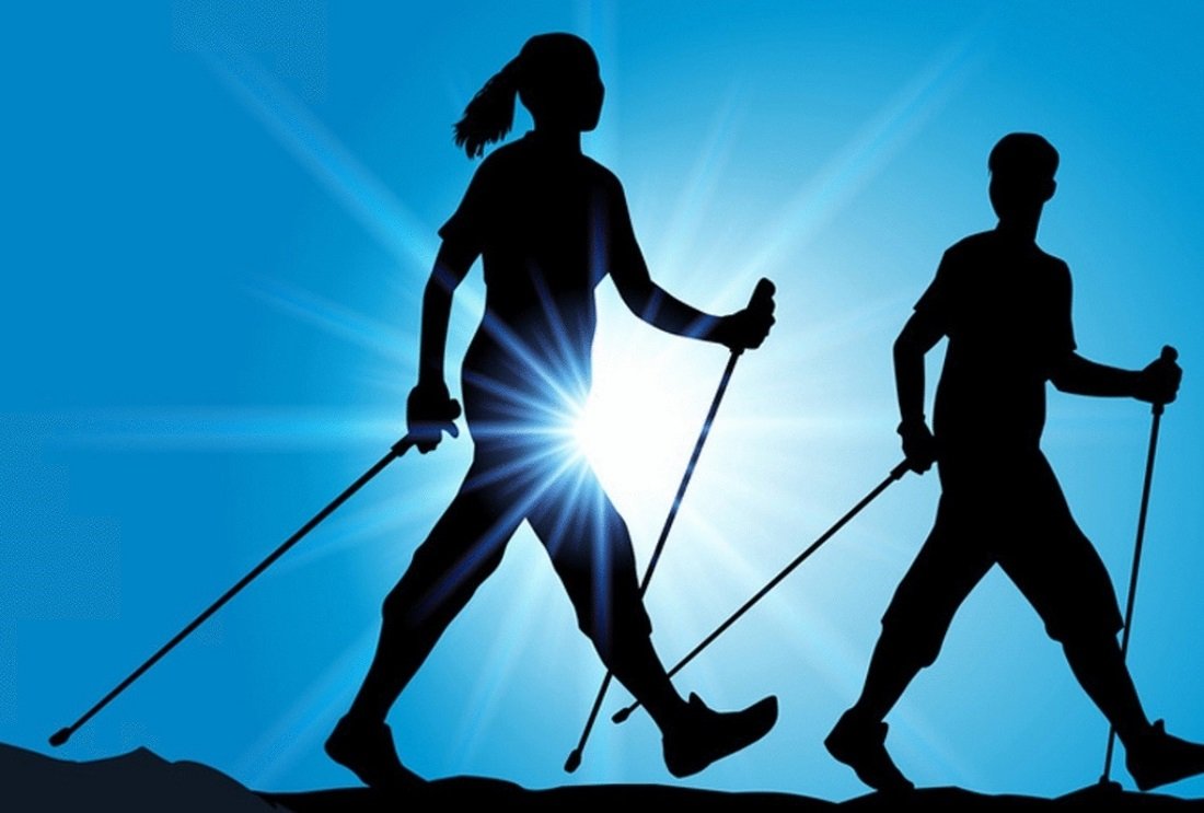 Скандинавская ходьба силуэт