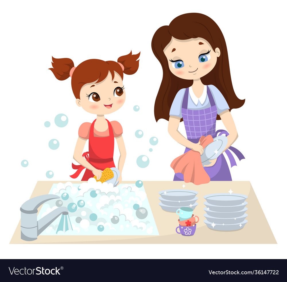 Мальчик моет посуду картинки для детей