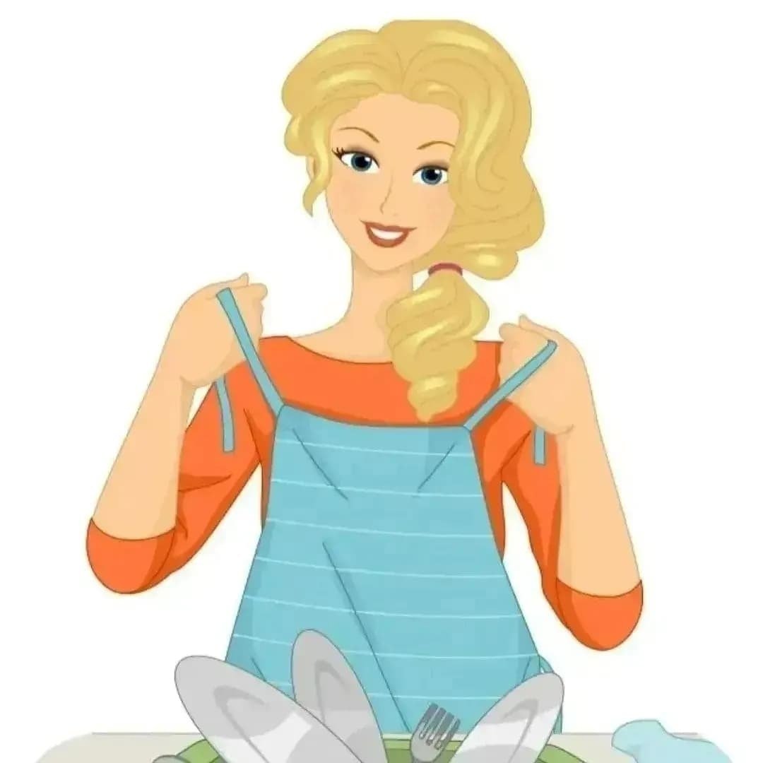 Девочка моет посуду мультяшные