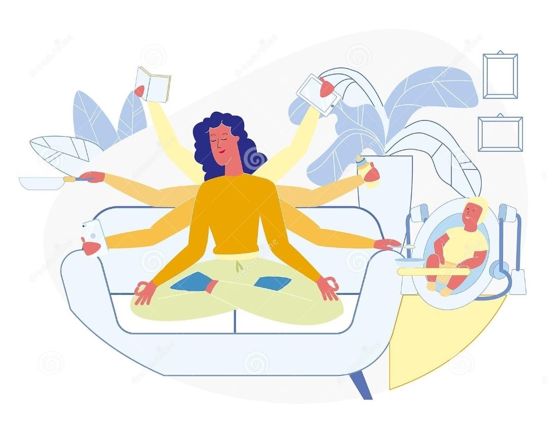 Женщина с множеством рук рисунок