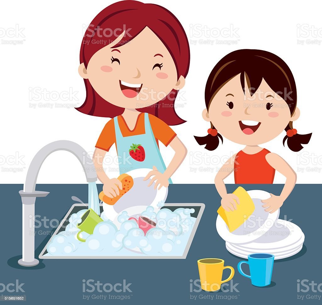 Wash the dishes рисунок для детей