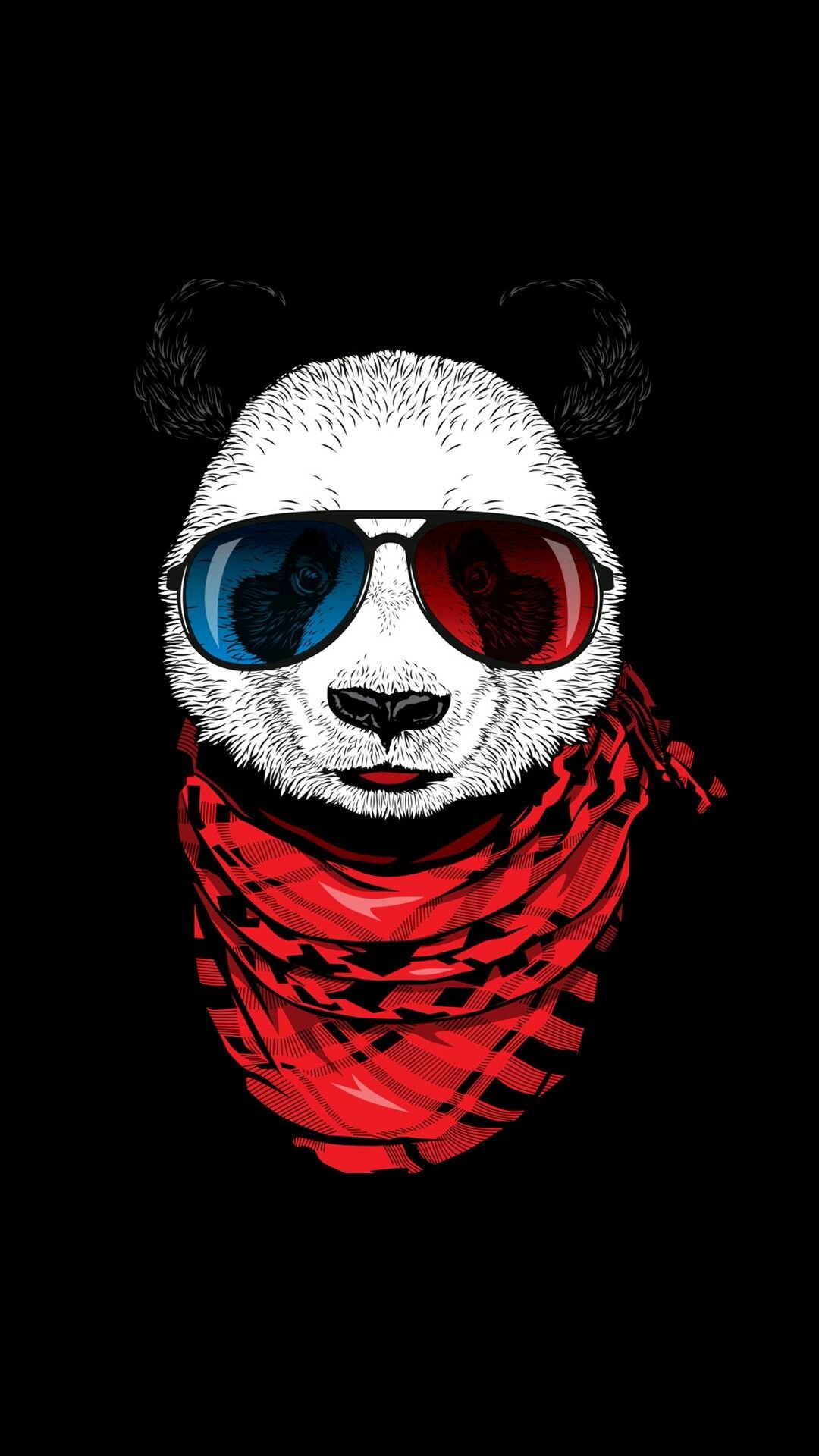 Панда в очках рисунок
