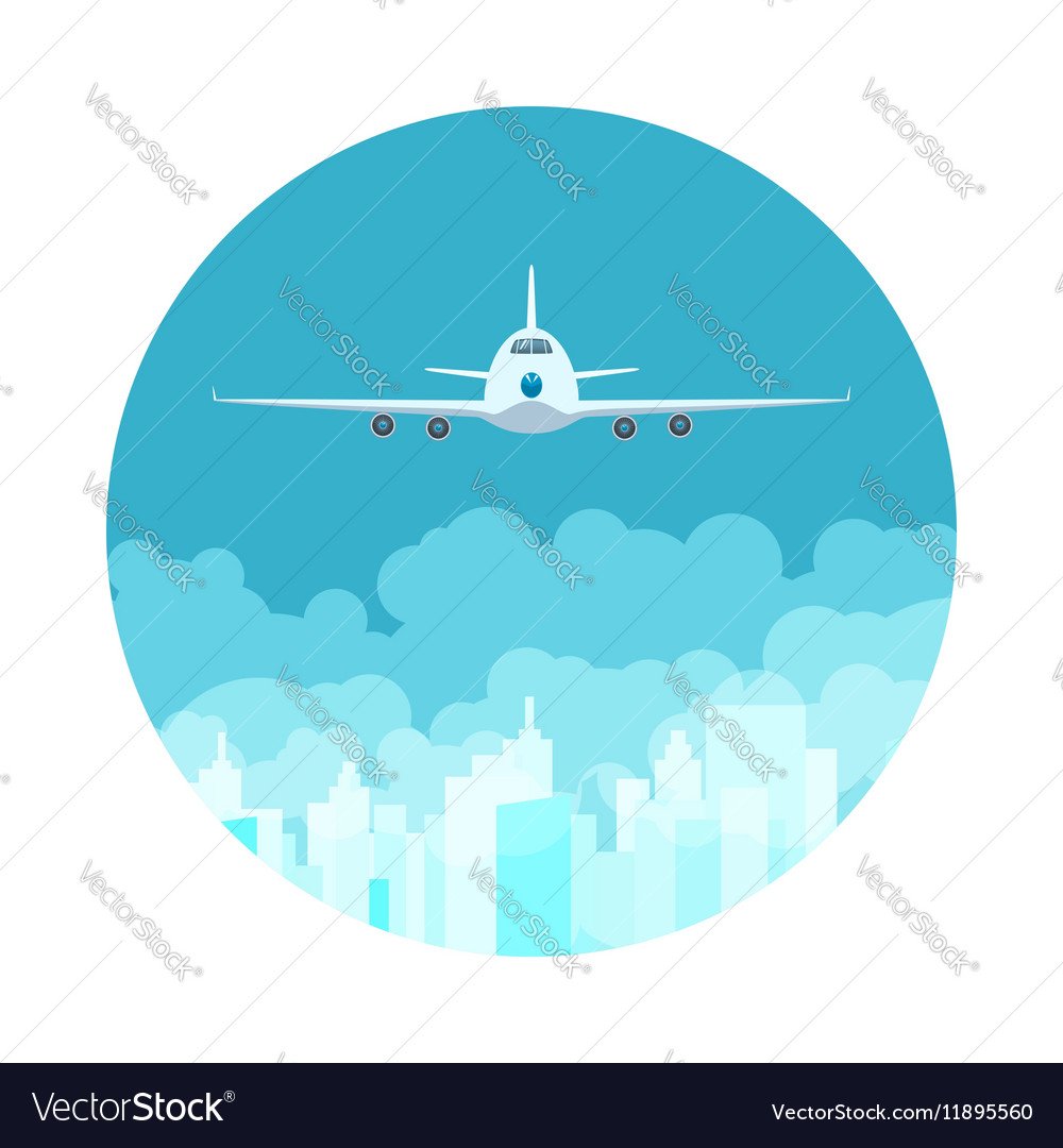 Самолет в небе иконка