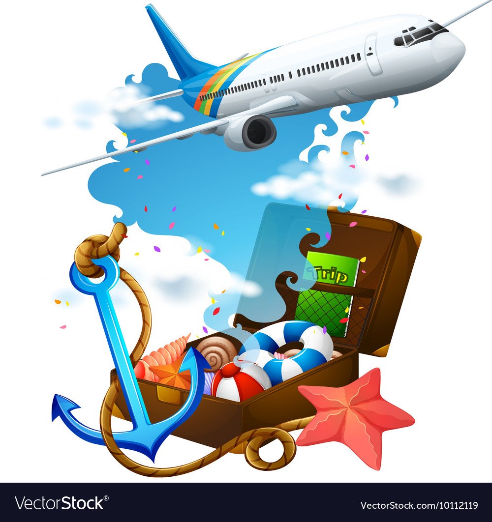 Рисованный самолет путешествия