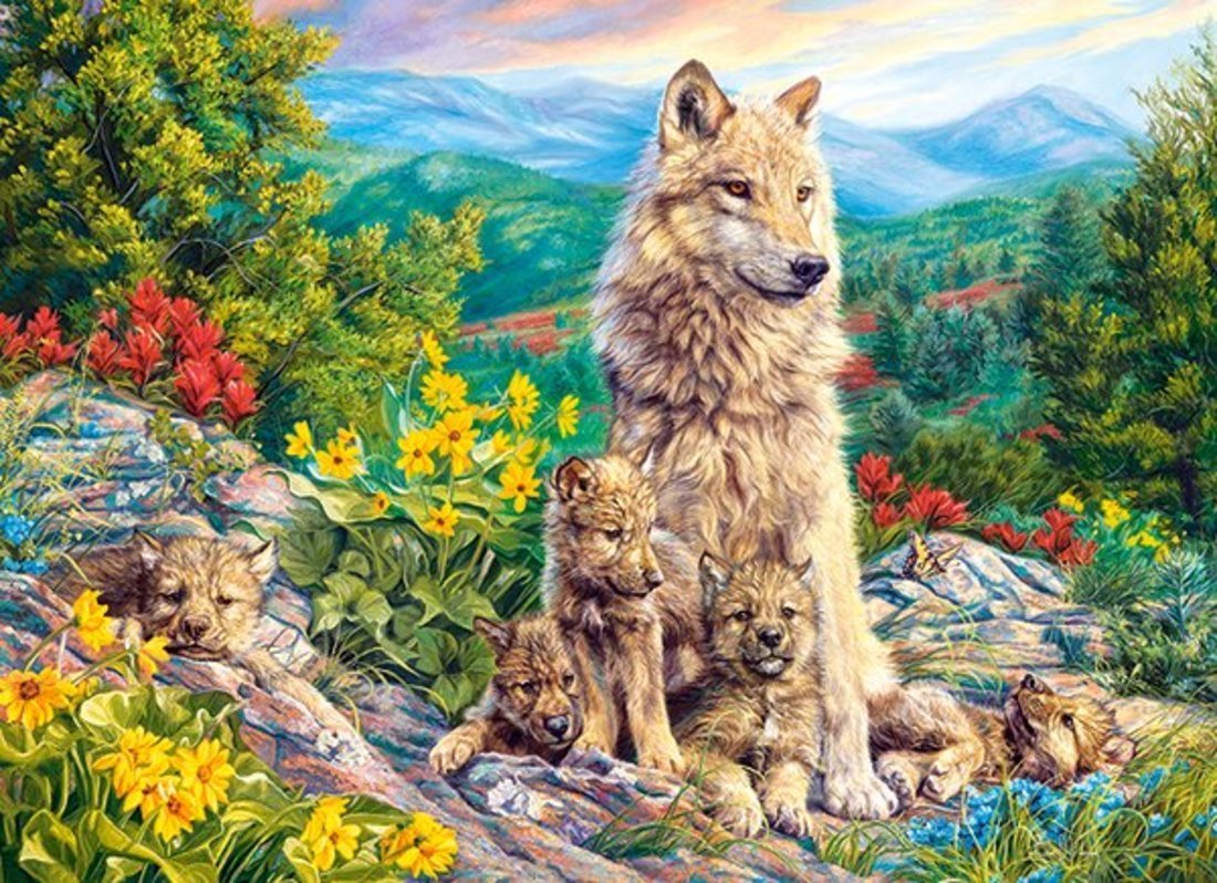 Художница Lucie Bilodeau волки