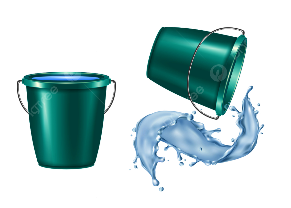 Ведро с водой выливается