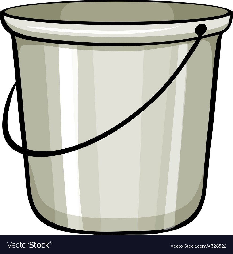 Вода из ведра на белом фоне