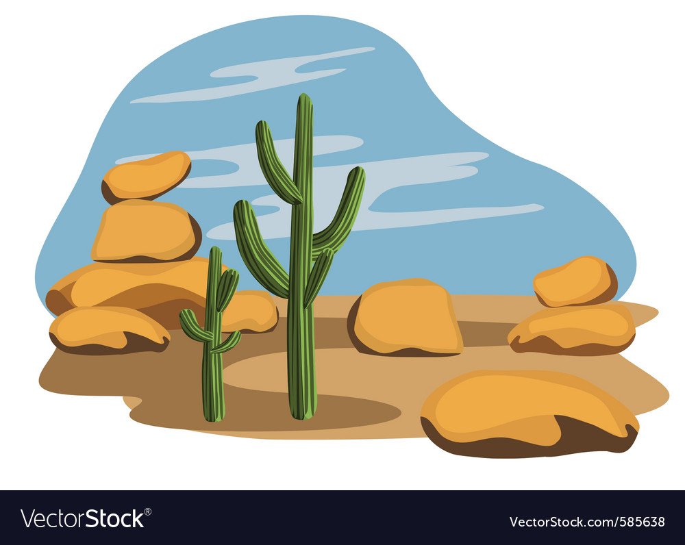 Растения пустыни для детей мультяшные