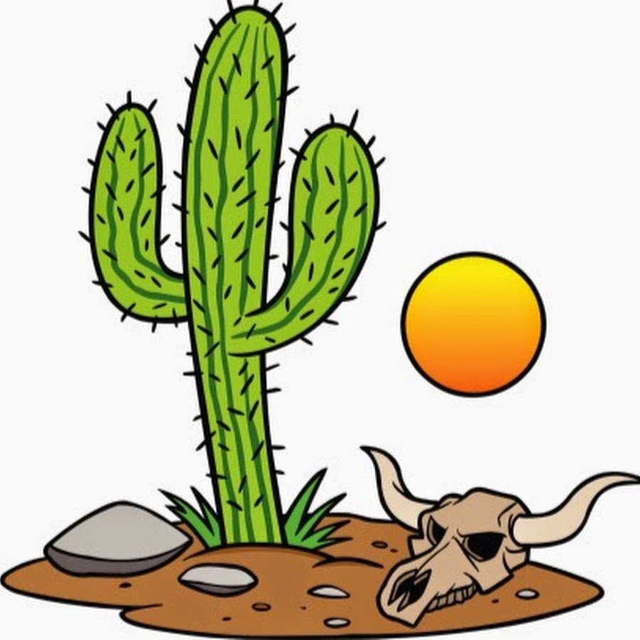 Кактус в пустыне рисунок