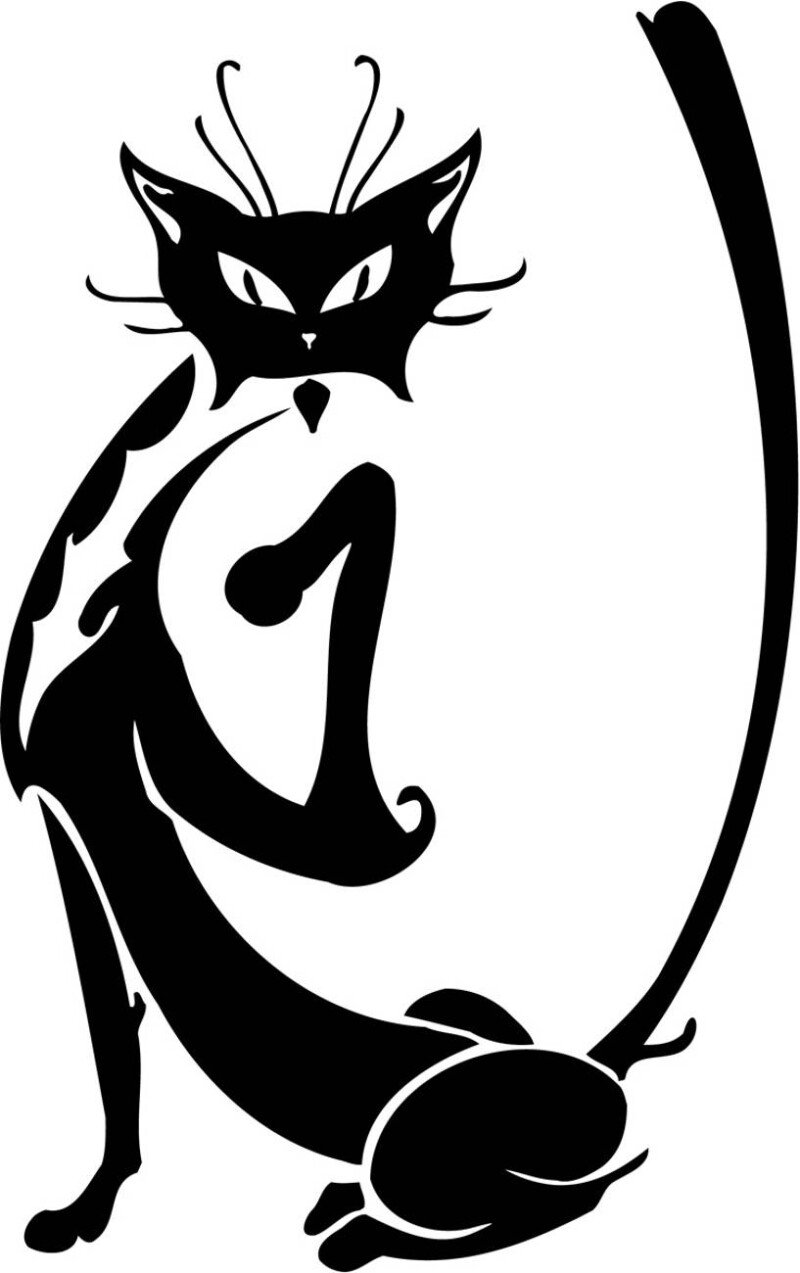 Силуэты котов и кошек