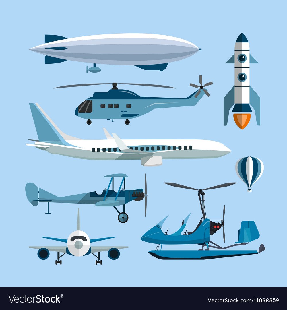 Вертолет самолет ракета и воздушный шар