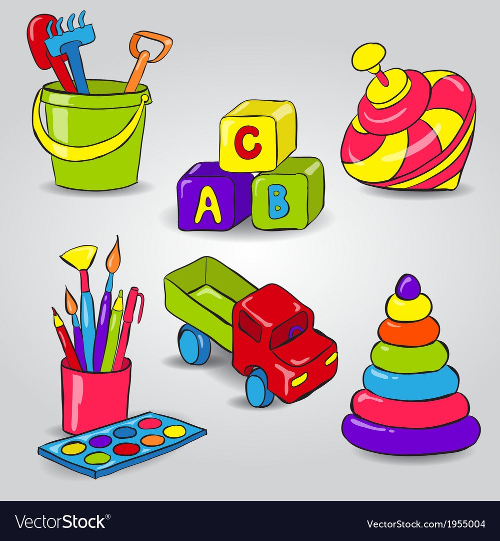 Кубики игрушки вектор