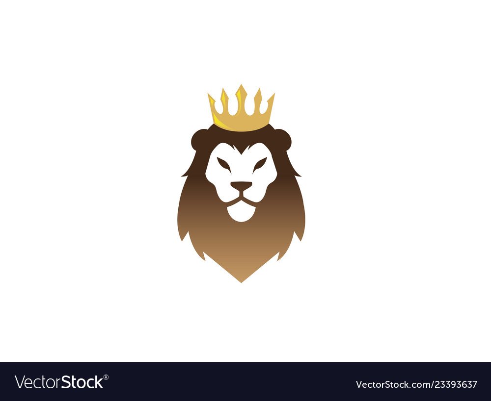 Голова Льва Золотая с короной на голове