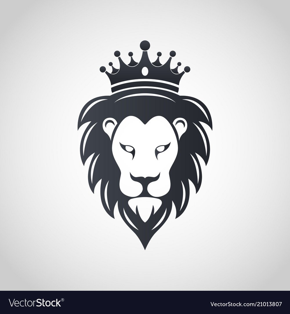 Лев с короной вектор
