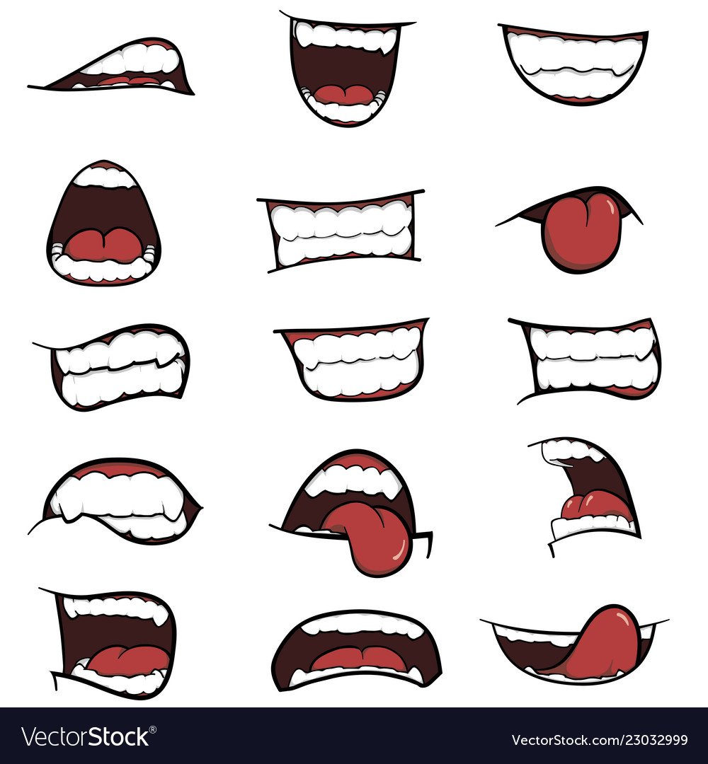 Мультяшные рты эмоции