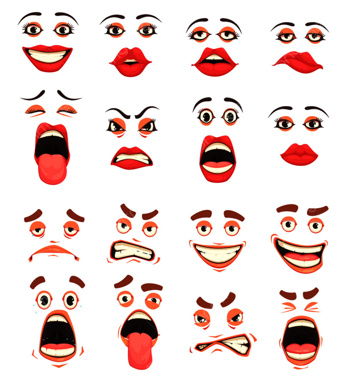 Эмоции глаза и рот