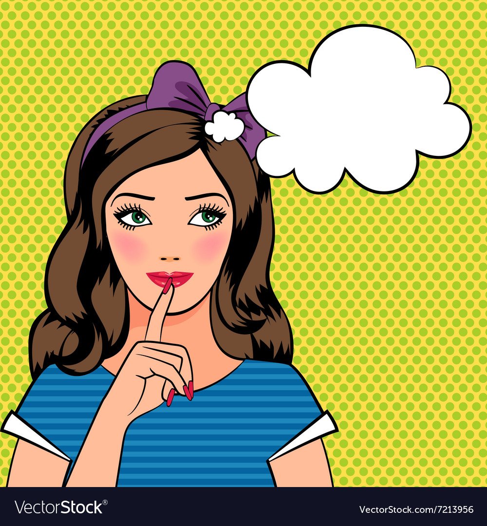 Нарисованная девушка думает