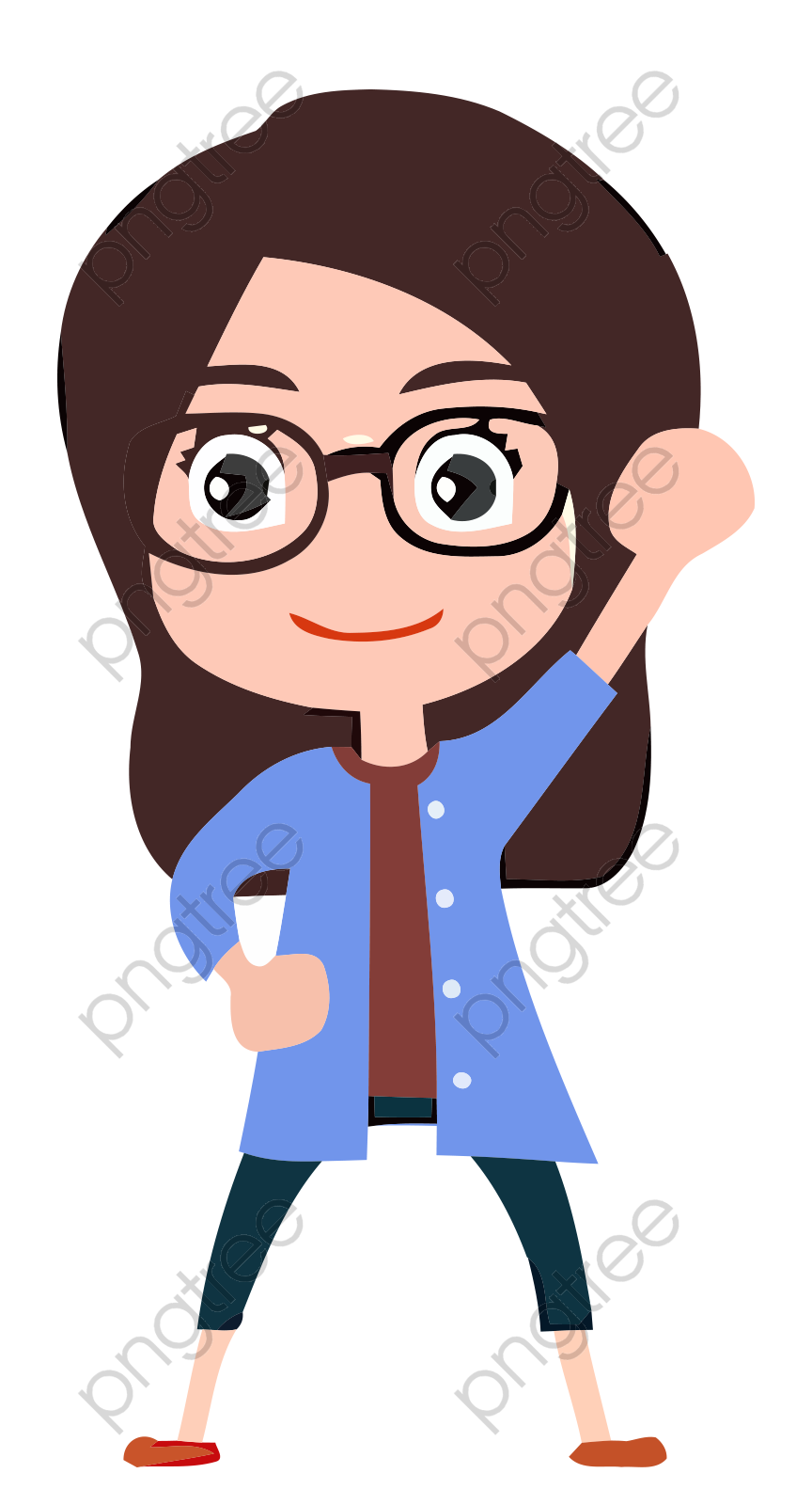 Мультяшная девочка думает