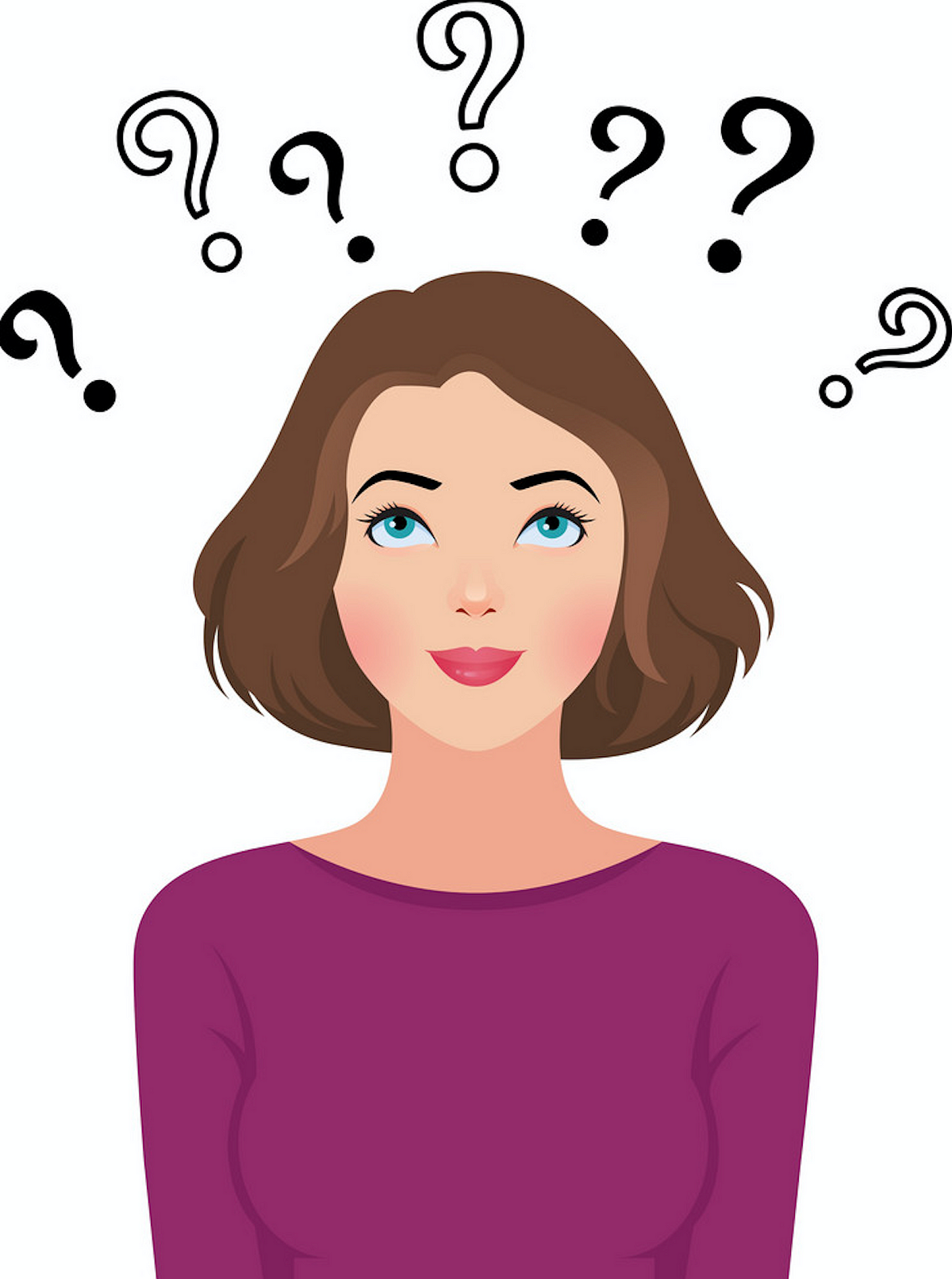 Девушка думает иллюстрация