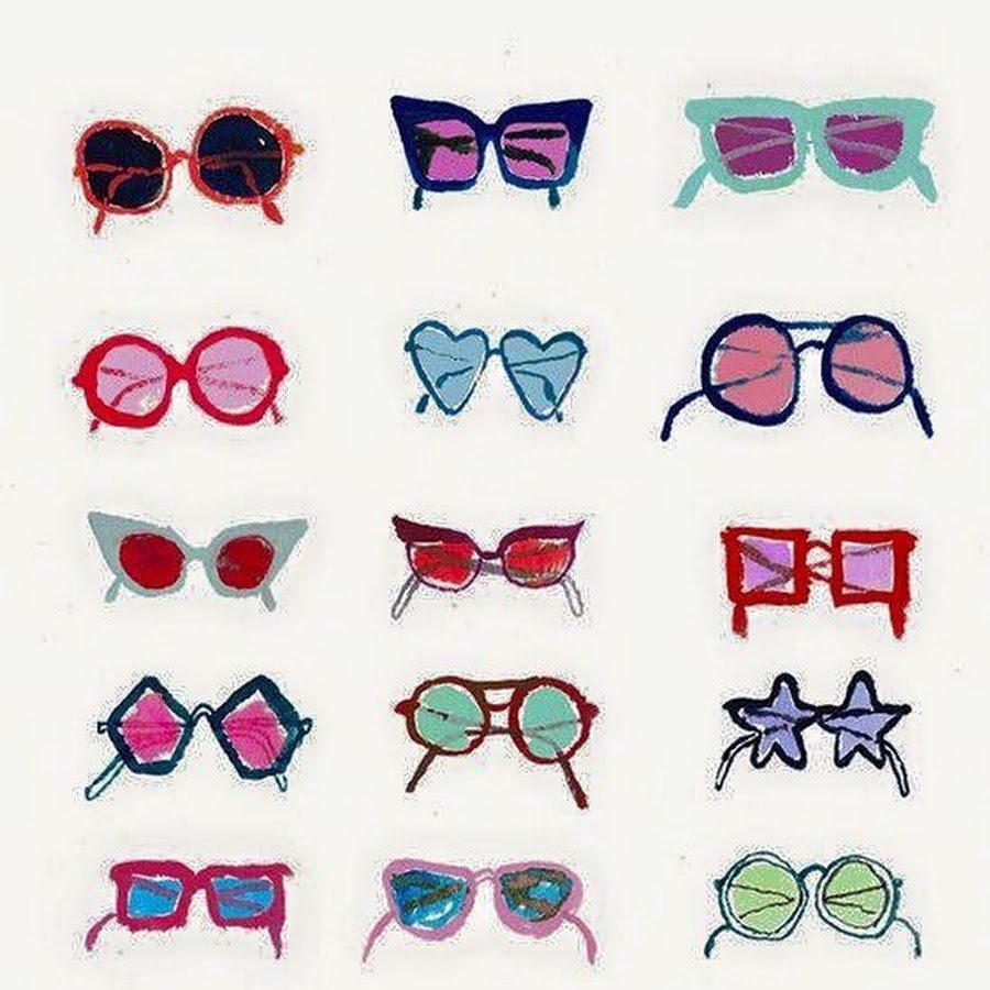 Рисунок очков для срисовки