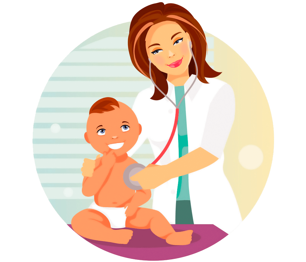 Педиатр на прозрачном фоне