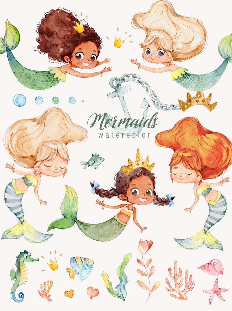 Русалочка набор картинок