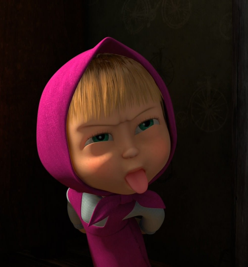 Обиженная Маша из мультика Маша и медведь