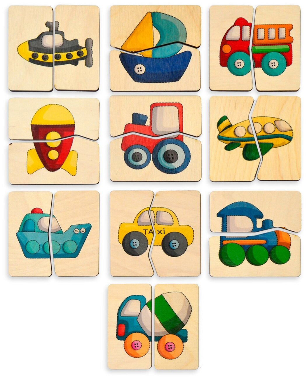 Пазлы транспорт для детей самолет