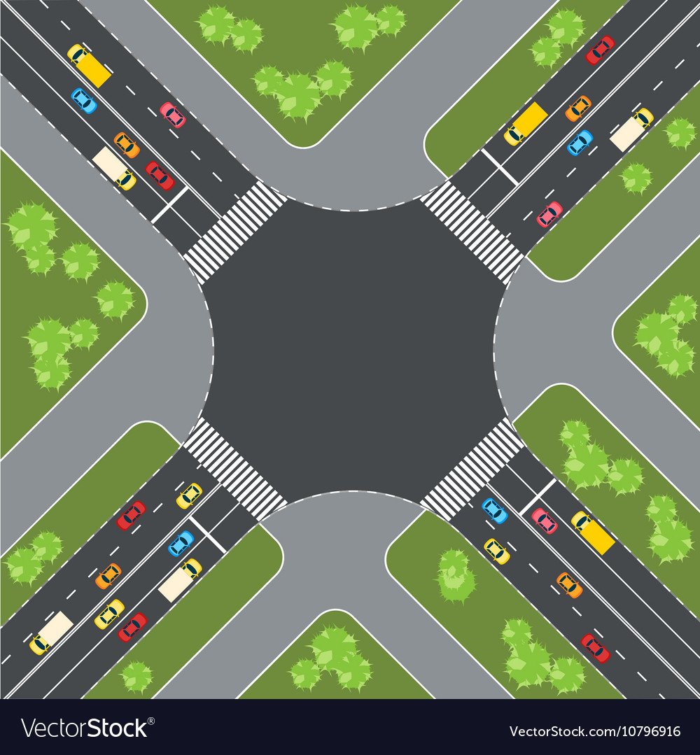 Перекресток вид сверху