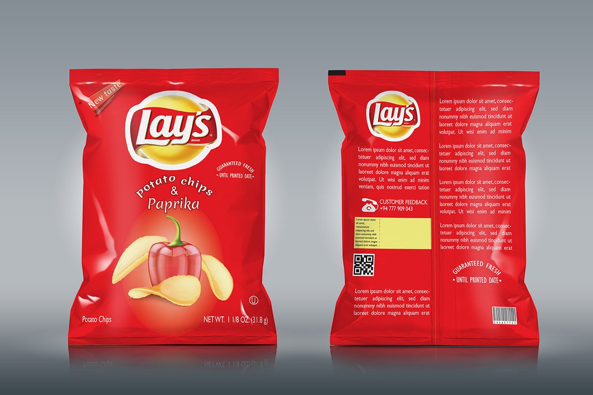 Упаковка чипсов развертка