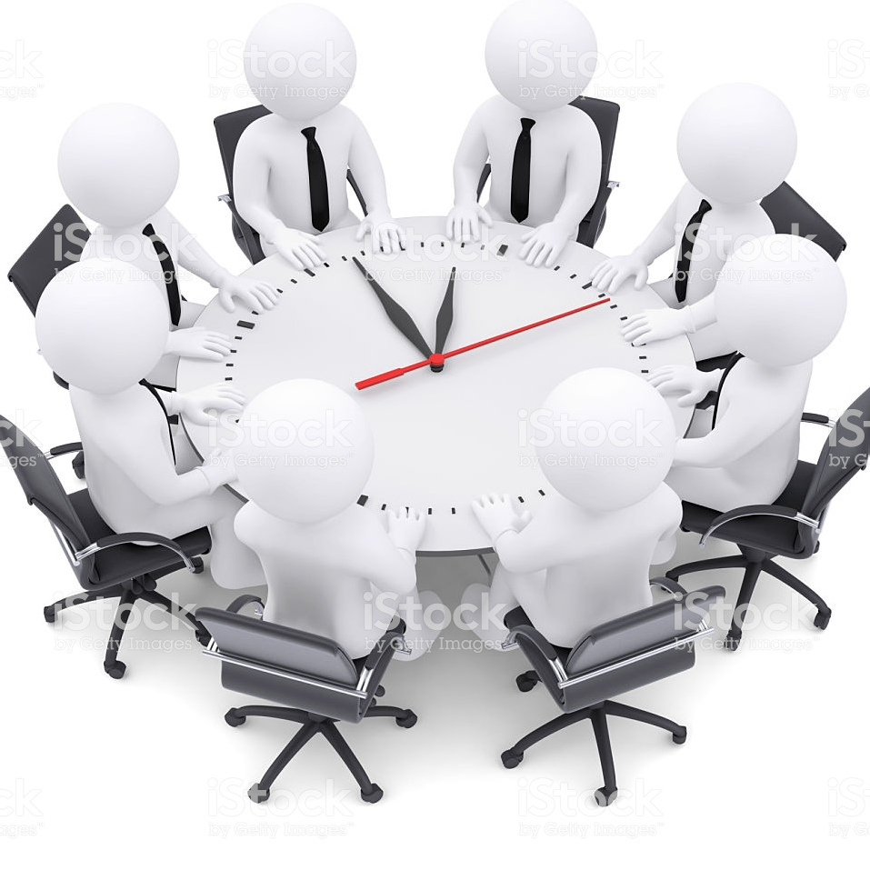 Человечки сидят за круглым столом